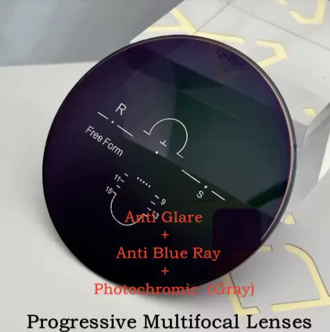 Free Form Progressive Anti-Blue/Glare Photochromic Gray Lenses — view 1 | Rx Spectacle