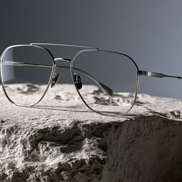 Minimalist Rimless Prescription Eyeglasses Ultralight Architectural Frames - Rx Spectacle