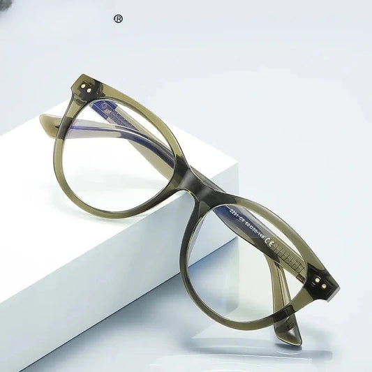 Unisex Round Full Rim Titanium Reading Glasses 622231 — view 1 | Rx Spectacle