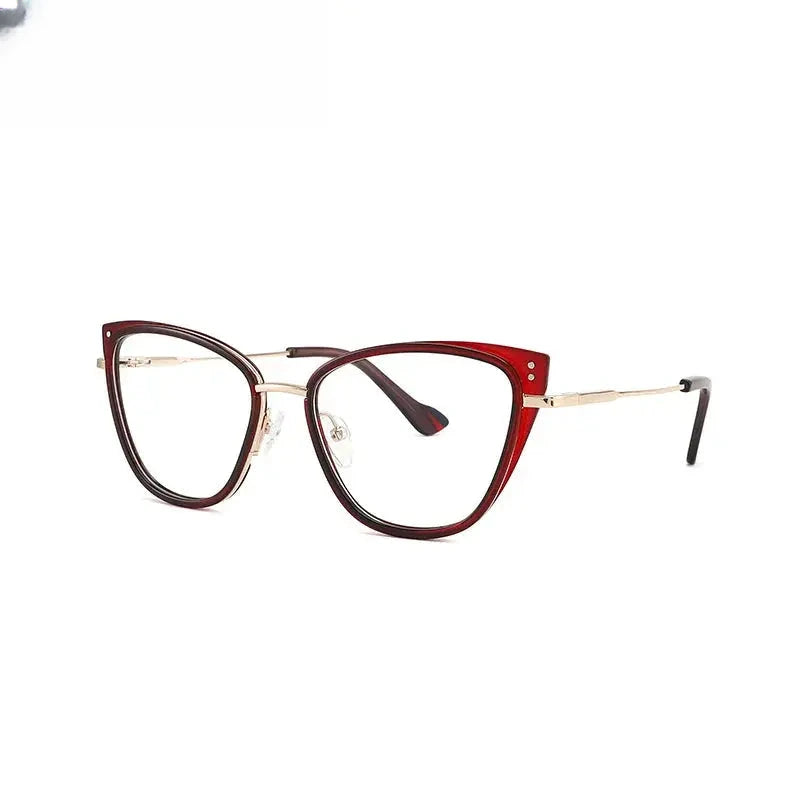 Women's Cat Eye Full Rim Titanium Prescription Glasses 879027 — view 3 | Rx Spectacle