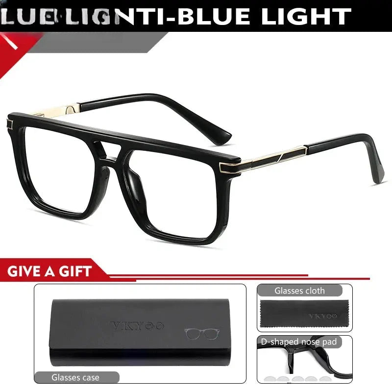 Men's Square Full Rim TR90 Double Bridge Reading Glasses 584003 — view 3 | Rx Spectacle