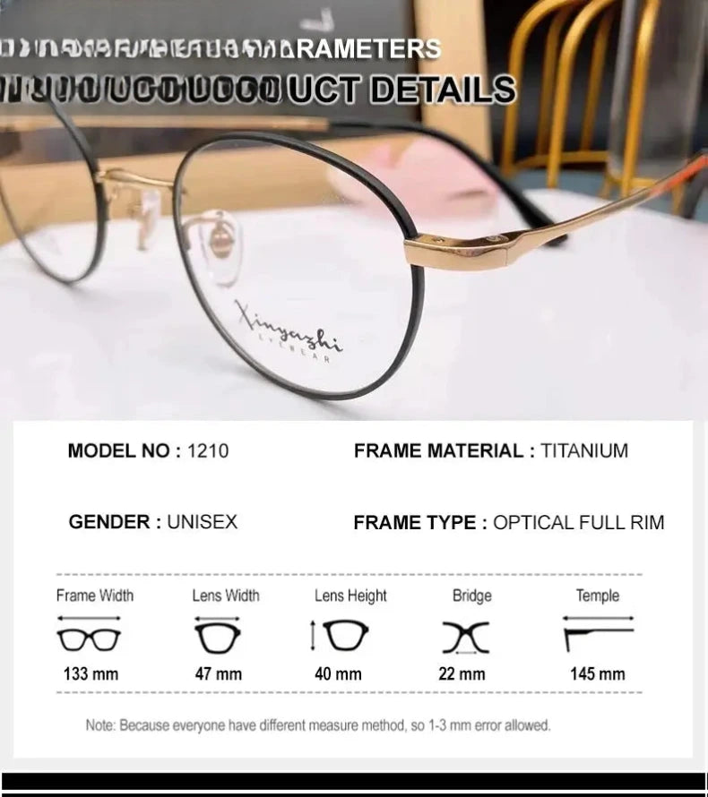 Unisex Oval Full Rim Titanium Prescription Glasses 881210 — view 2 | Rx Spectacle