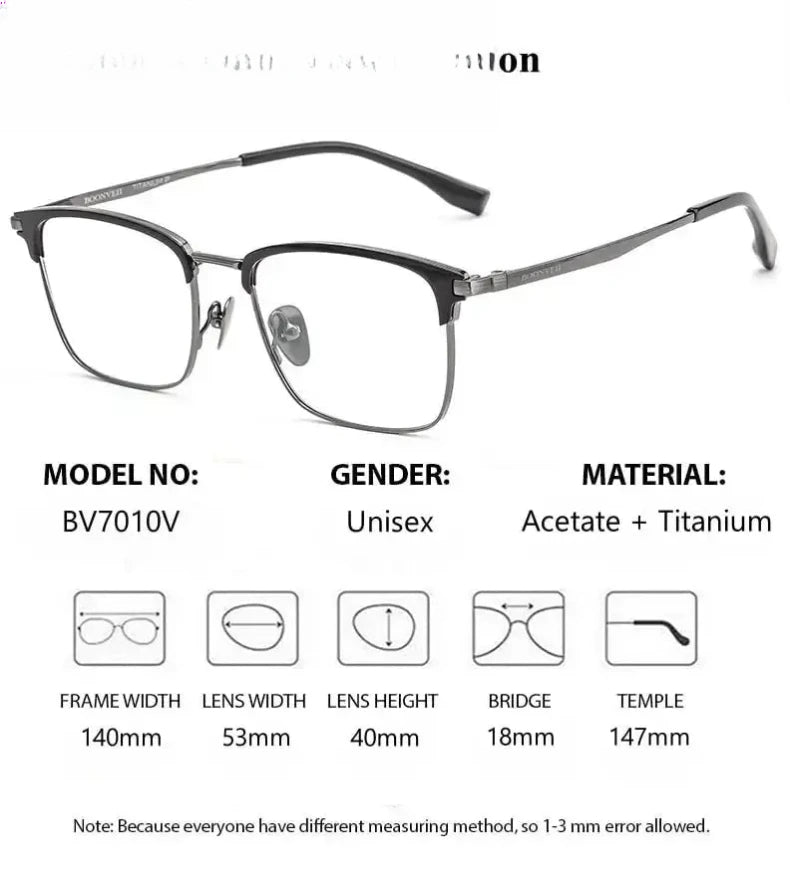Men's Square Full Rim Titanium Prescription Glasses 617010 — view 4 | Rx Spectacle