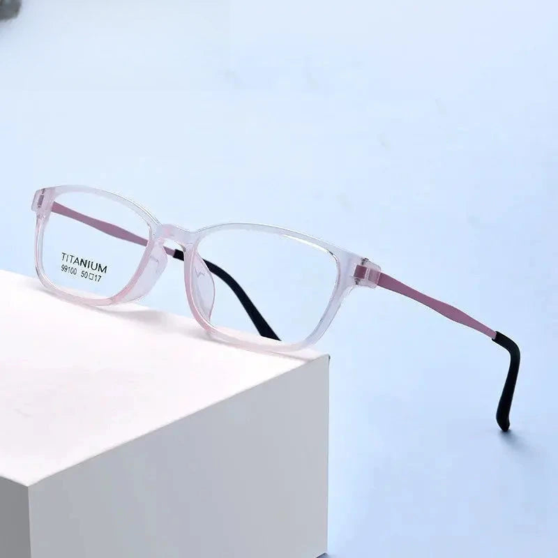 Women's Square Full Rim Titanium Prescription Glasses 99100 — view 1 | Rx Spectacle