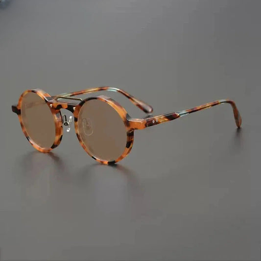 Unisex Round Full Rim Acetate Prescription Glasses Mo11 — view 1 | Rx Spectacle