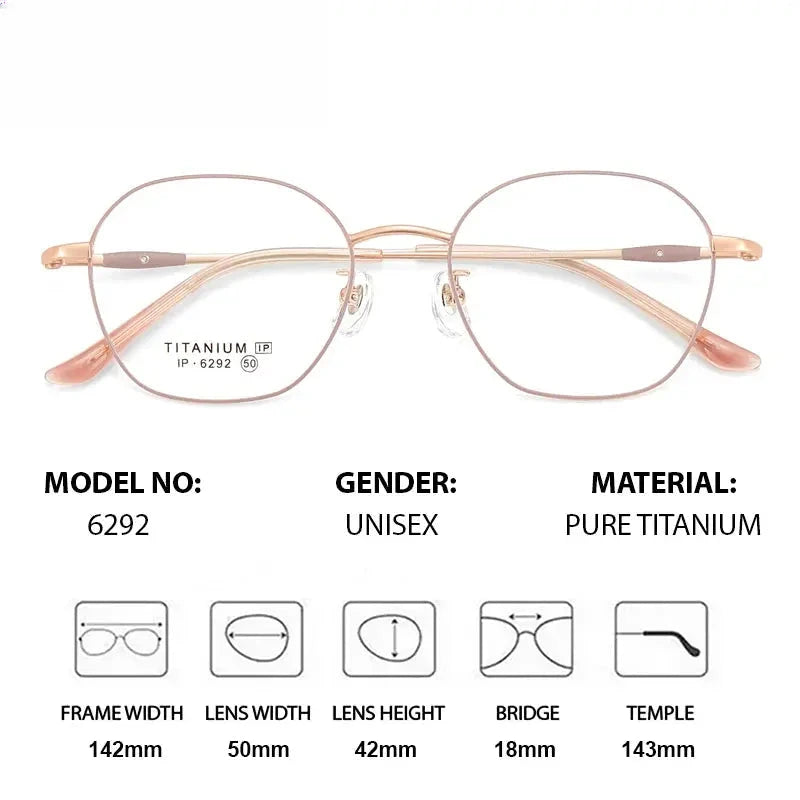 Unisex Polygon Full Rim Titanium Prescription Glasses 406292 — view 2 | Rx Spectacle