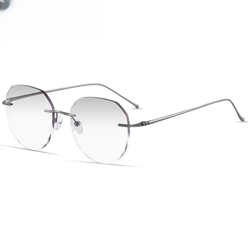 Unisex Oval Rimless Titanium Prescription Glasses 3306-7090 — view 1 | Rx Spectacle