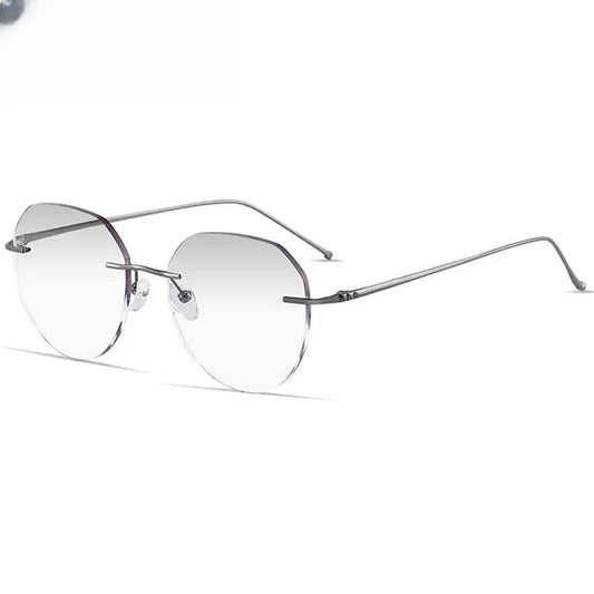 Unisex Oval Rimless Titanium Prescription Glasses 3306-7090 — view 1 | Rx Spectacle