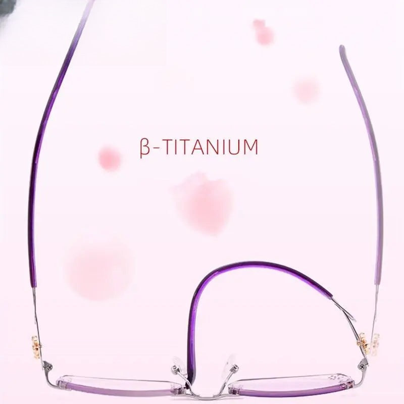 Women's Oval Rimless Titanium Prescription Glasses 2889 — view 4 | Rx Spectacle