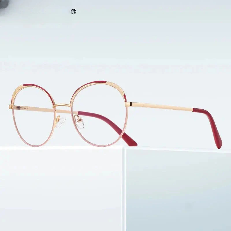 Women's Round Full Rim Plastic Reading Glasses Pfd3115 — view 3 | Rx Spectacle
