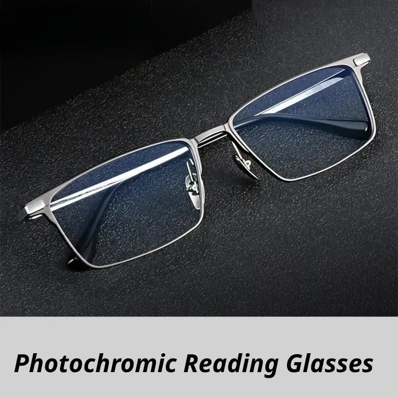Unisex Square Full Rim Titanium Reading Glasses 628003 — view 1 | Rx Spectacle