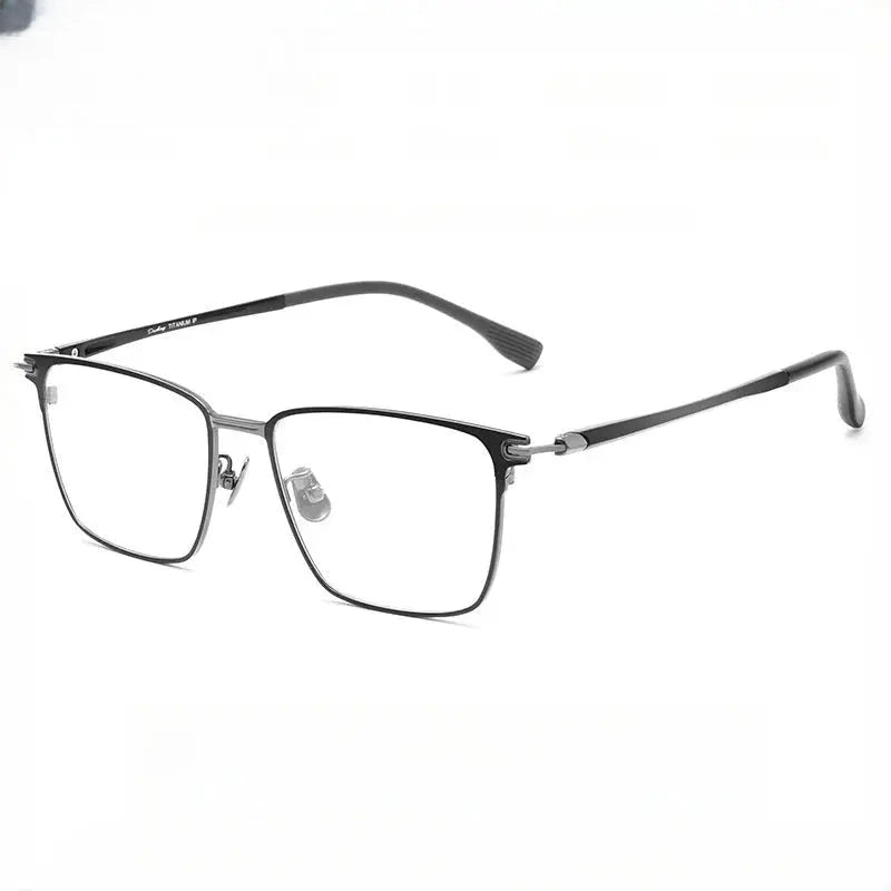 Unisex Square Full Rim Titanium Prescription Glasses 888013 — view 6 | Rx Spectacle