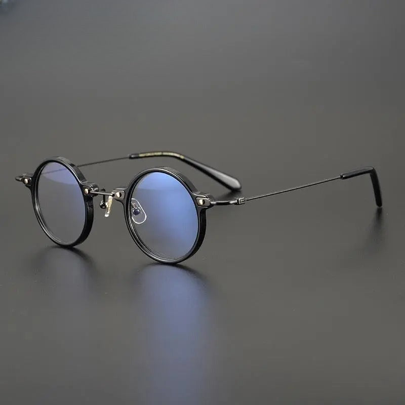 Unisex Round Full Rim Titanium Prescription Glasses Gxyj577 — view 4 | Rx Spectacle
