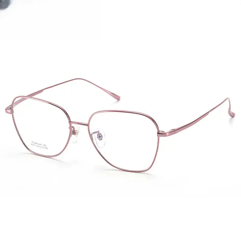Unisex Oval Full Rim Titanium Flat Top Prescription Glasses 83794 — view 4 | Rx Spectacle