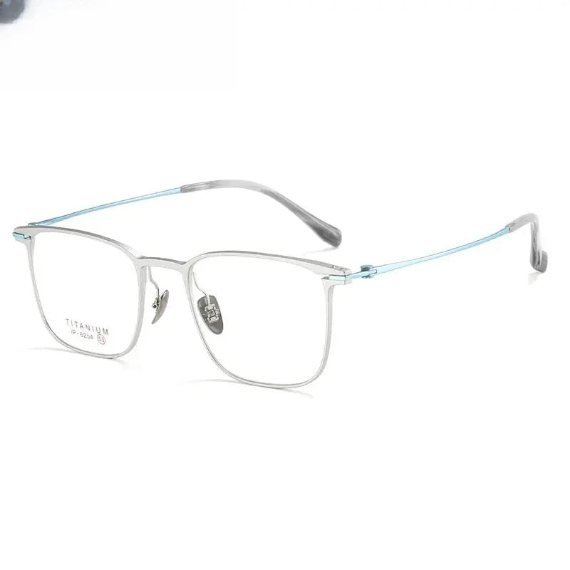 Unisex Square Full Rim Titanium Prescription Glasses 406254 — view 3 | Rx Spectacle