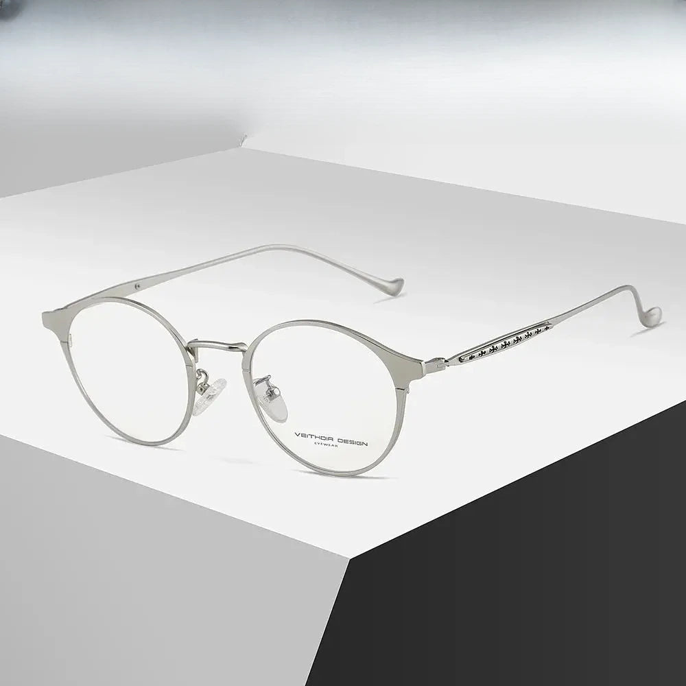 Unisex Round Full Rim Titanium Prescription Glasses 78006 — view 1 | Rx Spectacle