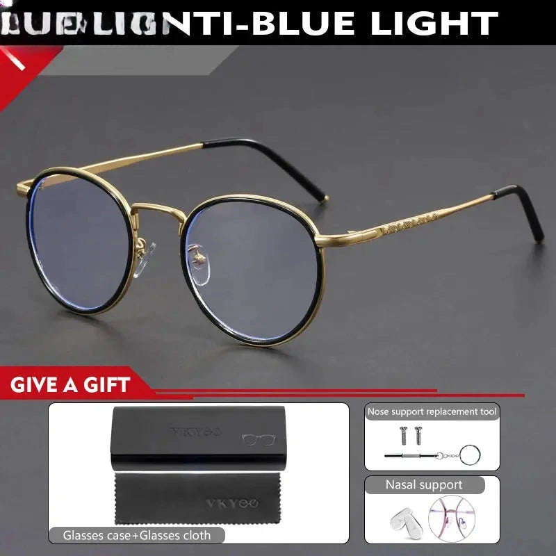Unisex Oval Full Rim Titanium Reading Glasses 10437 — view 5 | Rx Spectacle
