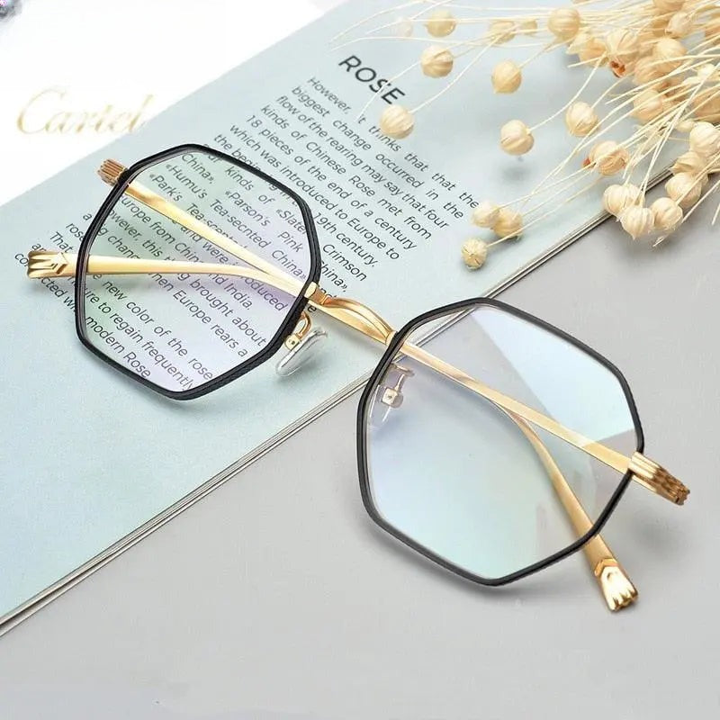 Women's Irregular Full Rim Titanium Prescription Glasses — view 1 | Rx Spectacle