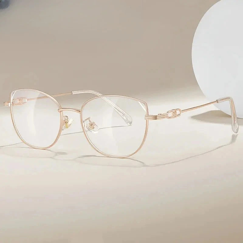 Women's Cat Eye Full Rim Alloy Prescription Glasses 931181 — view 1 | Rx Spectacle