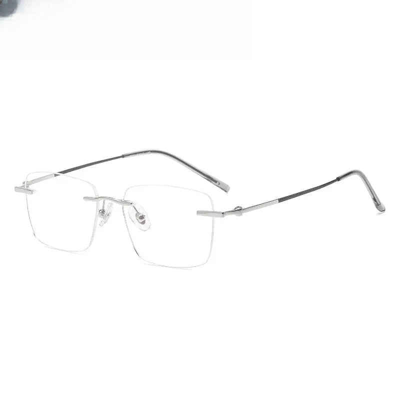 Women's Polygon Rimless Titanium Prescription Glasses 60927 — view 6 | Rx Spectacle
