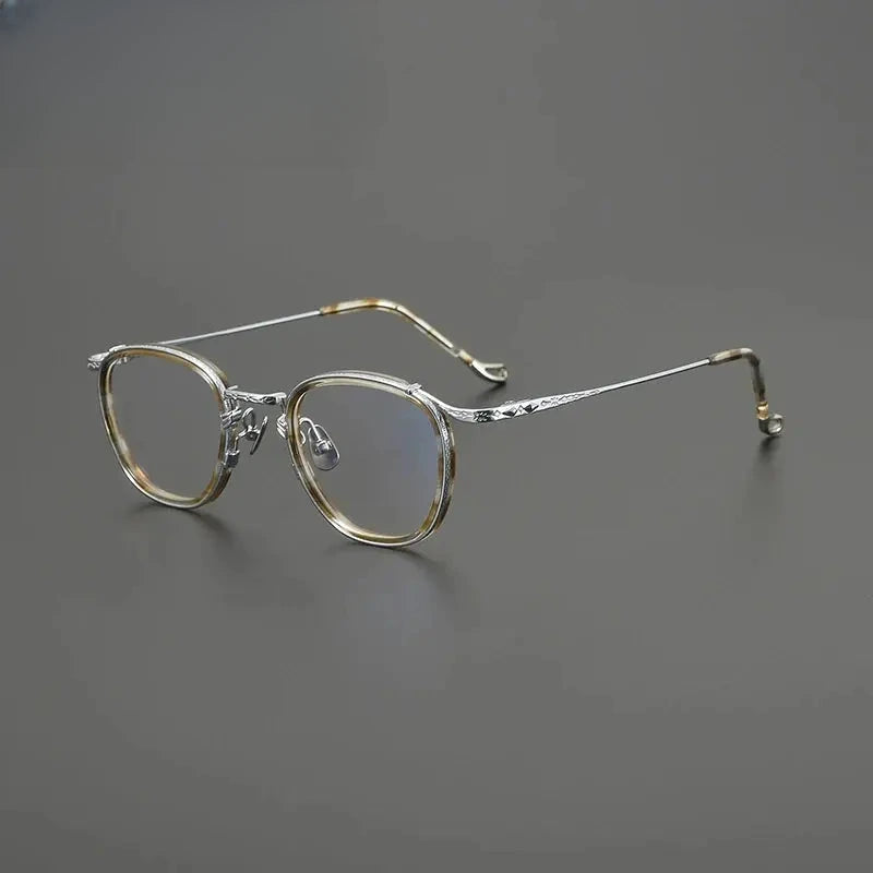 Unisex Square Full Rim Titanium Oversized Prescription Glasses G9016 — view 3 | Rx Spectacle