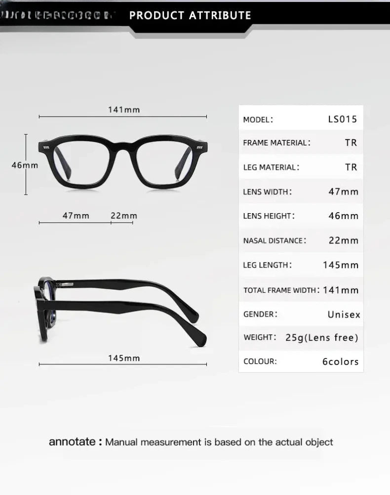 Unisex Square Full Rim Titanium Reading Glasses 97015 — view 2 | Rx Spectacle