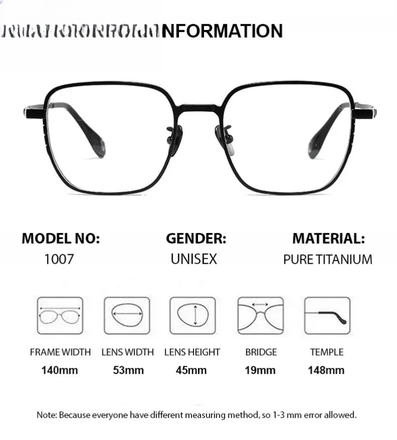 Men's Polygon Full Rim Titanium Prescription Glasses 41007 — view 2 | Rx Spectacle
