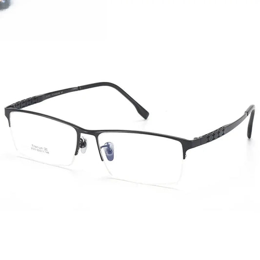 Men's Square Semi-Rimless Titanium Oversized Prescription Glasses 942023 — view 1 | Rx Spectacle