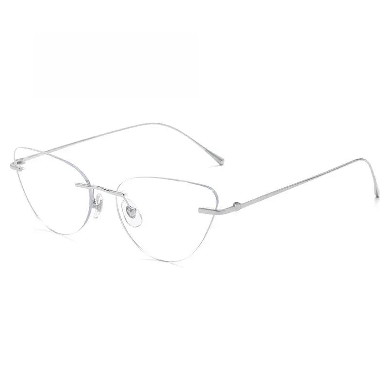 Women's Cat Eye Full Rim Titanium Flat Top Prescription Glasses 30944 — view 1 | Rx Spectacle