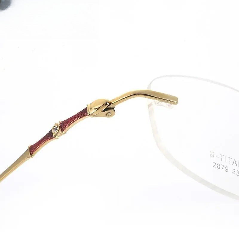 Women's Oval Rimless Titanium Prescription Glasses 2789 — view 5 | Rx Spectacle