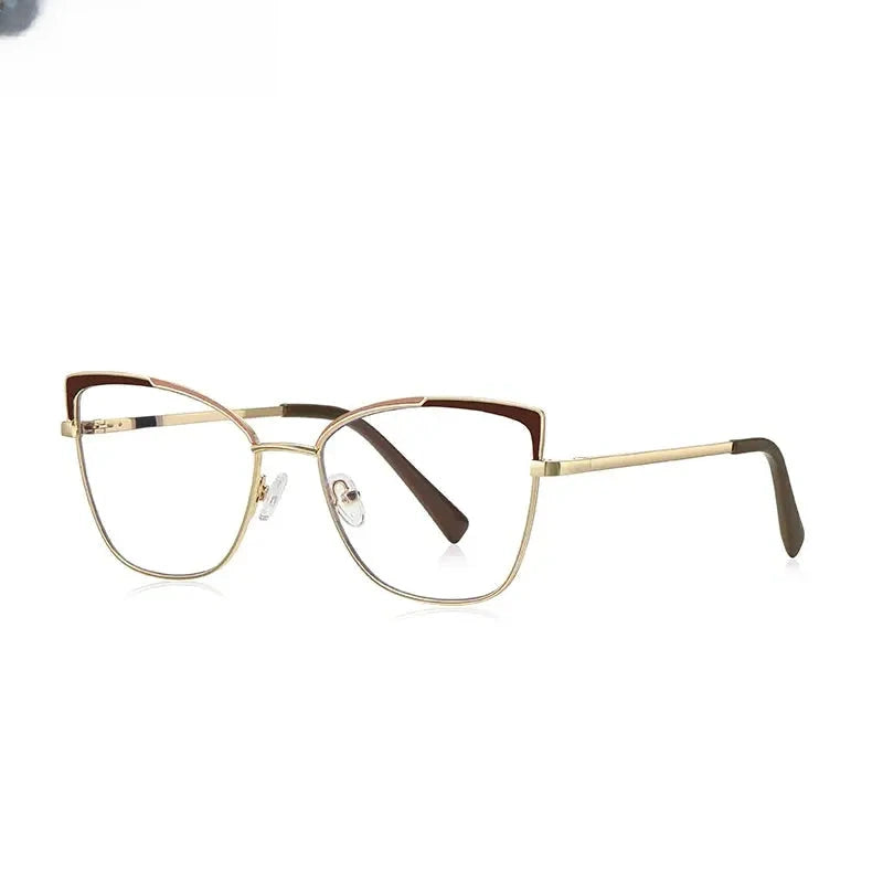 Women's Cat Eye Full Rim Alloy Reading Glasses 3104 — view 8 | Rx Spectacle