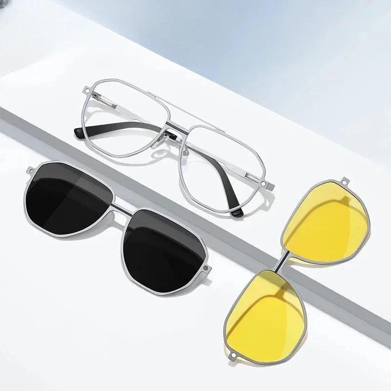Women's Full Rim Alloy Double Bridge Clip-On Prescription Glasses 70371 — view 1 | Rx Spectacle