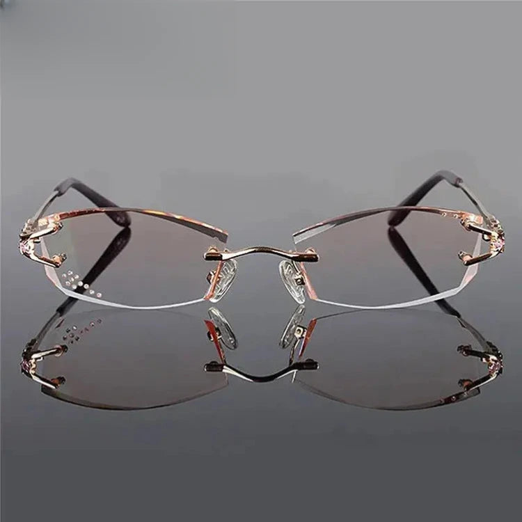 Women's Oval Rimless Titanium Prescription Glasses 961006 — view 6 | Rx Spectacle