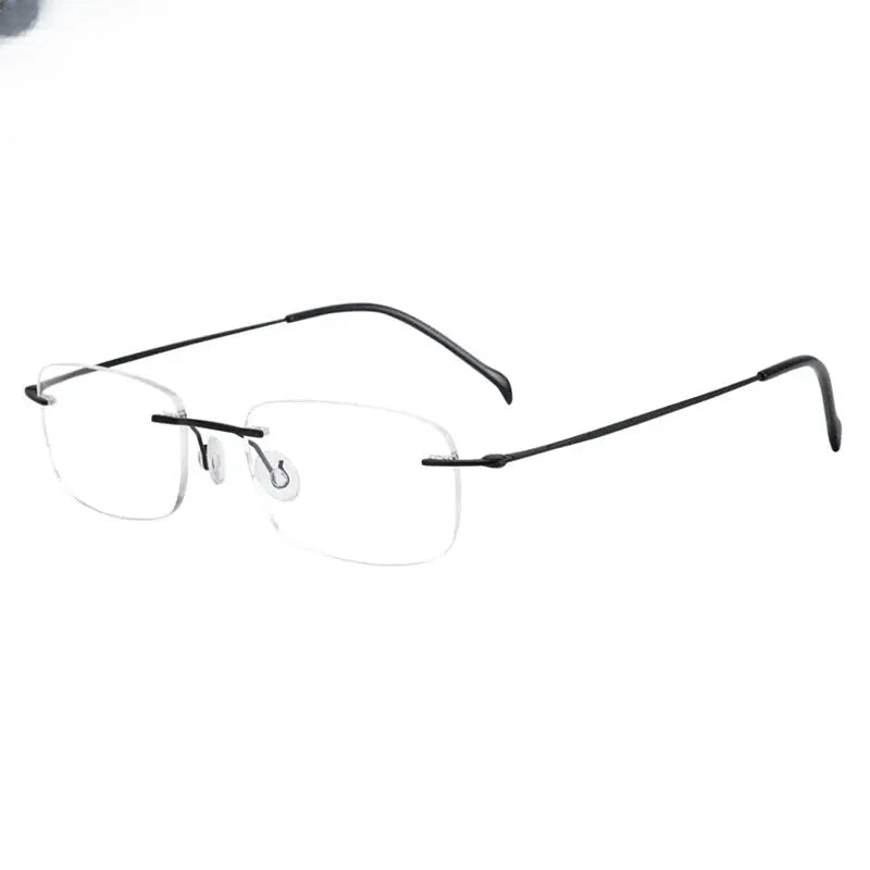 Unisex Square Rimless Titanium Screwless Prescription Glasses 16006 — view 5 | Rx Spectacle