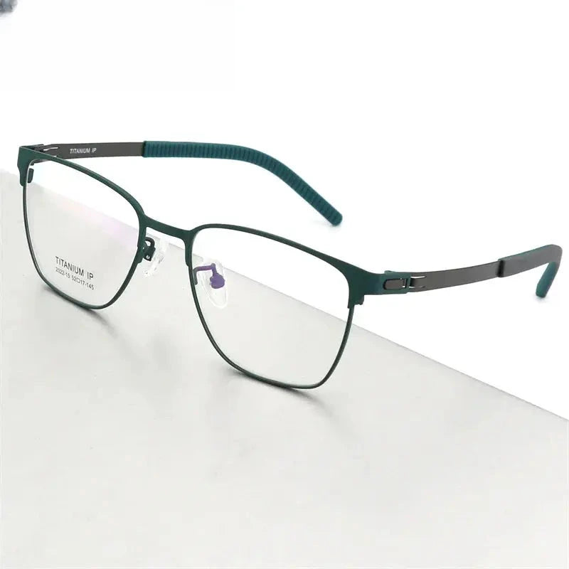 Women's Square Full Rim Titanium Screwless Prescription Glasses 202215 — view 5 | Rx Spectacle