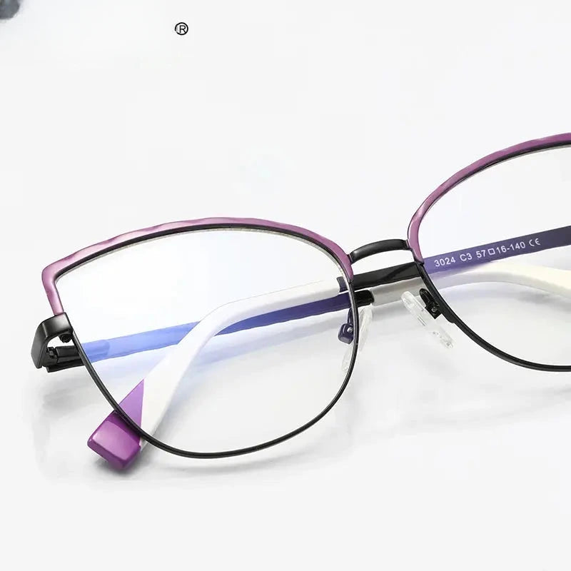 Women's Butterfly Full Rim Alloy Reading Glasses 3024 — view 2 | Rx Spectacle