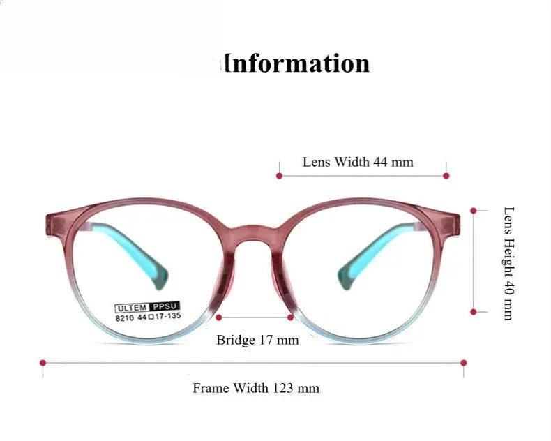 Unisex Round Full Rim Titanium Prescription Glasses 8210 — view 11 | Rx Spectacle