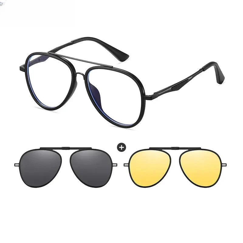 Women's Oval Full Rim Stainless Steel Clip-On Prescription Glasses 77052 — view 2 | Rx Spectacle