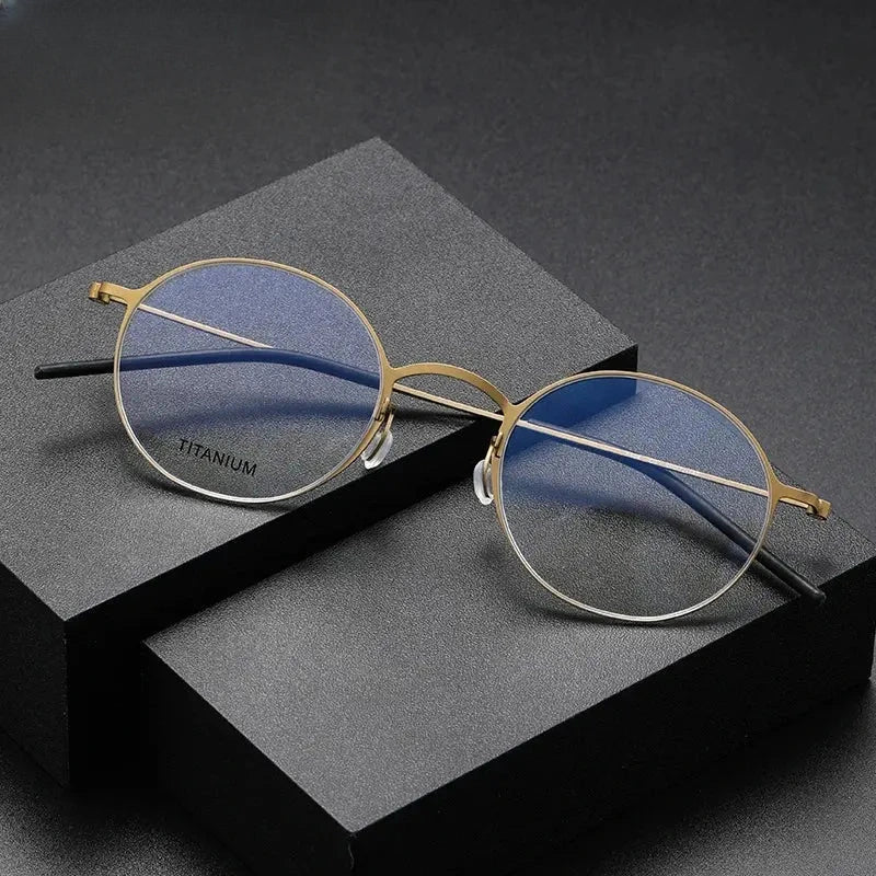 Women's Oval Full Rim Titanium Prescription Glasses 395504 — view 1 | Rx Spectacle