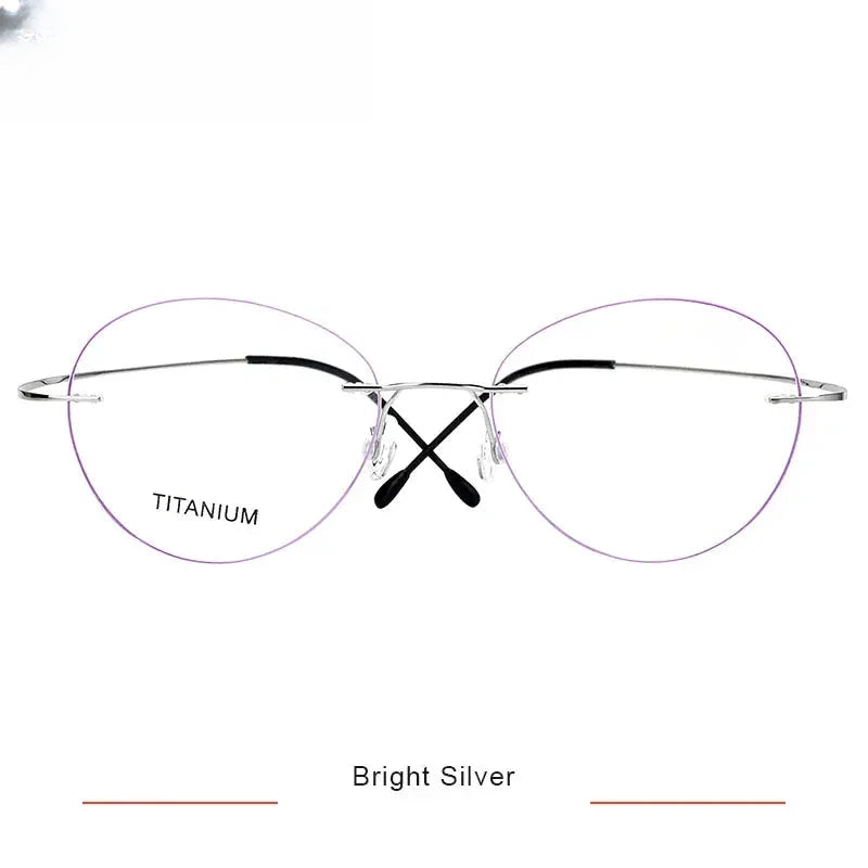 Unisex Oval Rimless Titanium Prescription Glasses 36019 — view 3 | Rx Spectacle