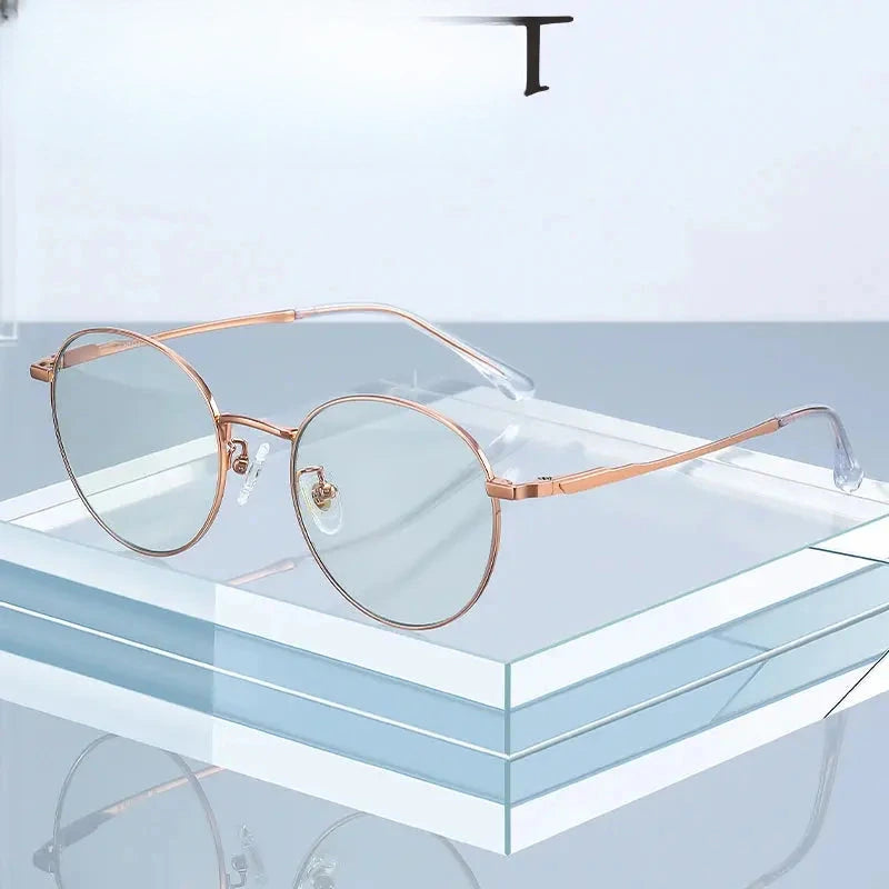 Women's Oval Full Rim Titanium Prescription Glasses 62113 — view 1 | Rx Spectacle