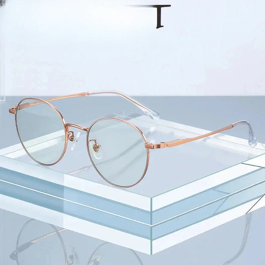 Women's Oval Full Rim Titanium Prescription Glasses 62113 — view 1 | Rx Spectacle