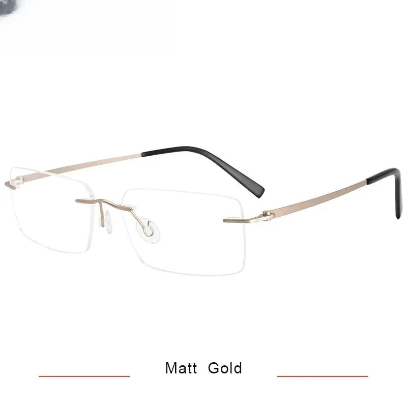 Women's Square Rimless Titanium Prescription Glasses 45007 — view 3 | Rx Spectacle