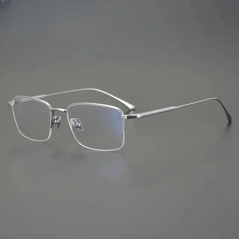 Men's Square Semi-Rimless Titanium Prescription Glasses 471015 — view 6 | Rx Spectacle