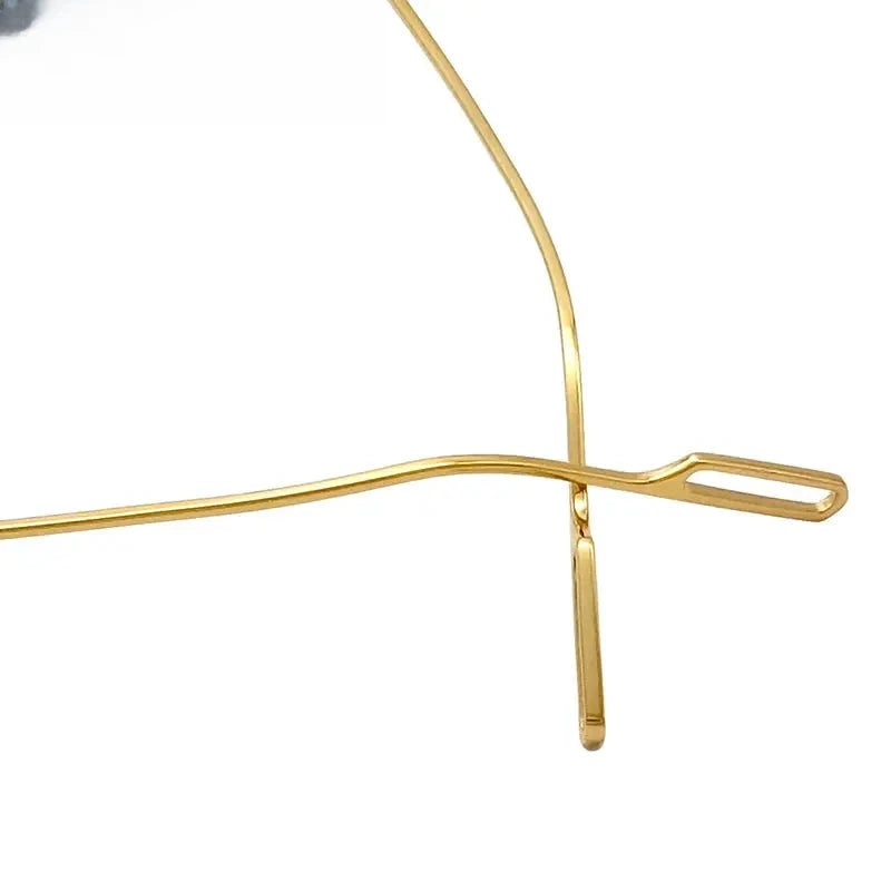 Unisex Polygon Rimless Titanium Prescription Glasses 1620 — view 5 | Rx Spectacle