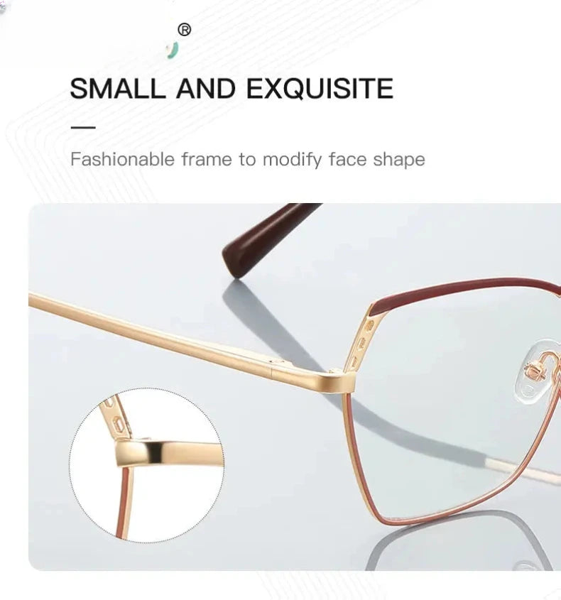 Women's Polygon Full Rim Alloy Reading Glasses 3110 — view 4 | Rx Spectacle