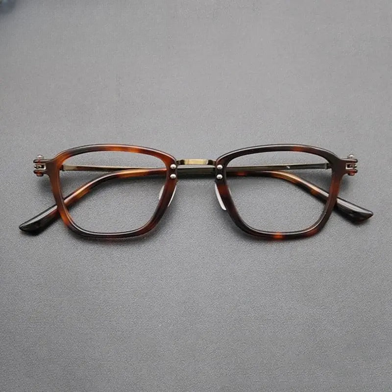 Unisex Square Full Rim Titanium Prescription Glasses Gxyj694 — view 4 | Rx Spectacle