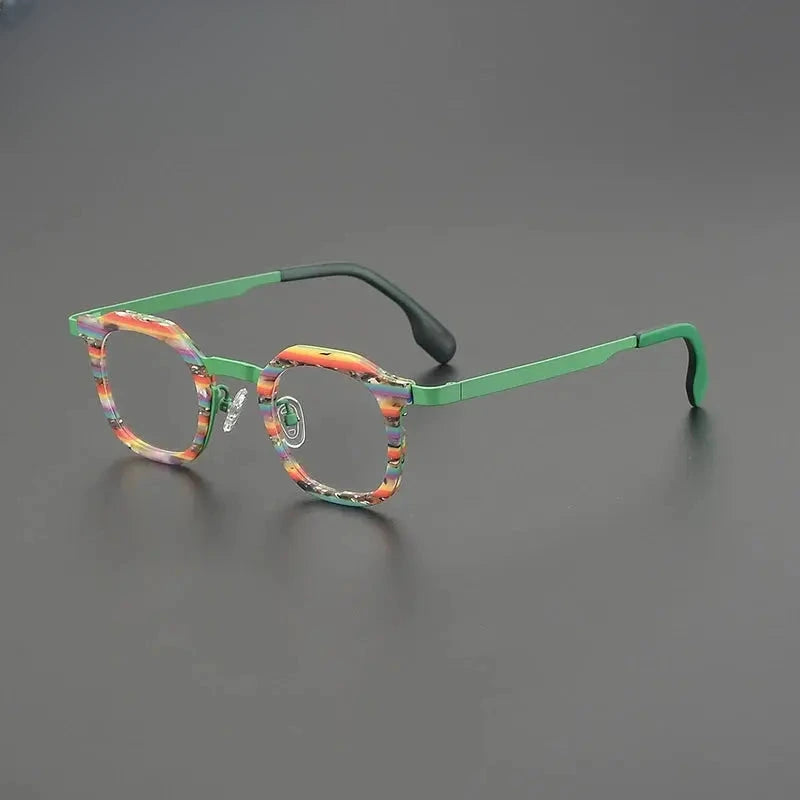 Women's Square Full Rim Titanium Prescription Glasses G85893 — view 5 | Rx Spectacle