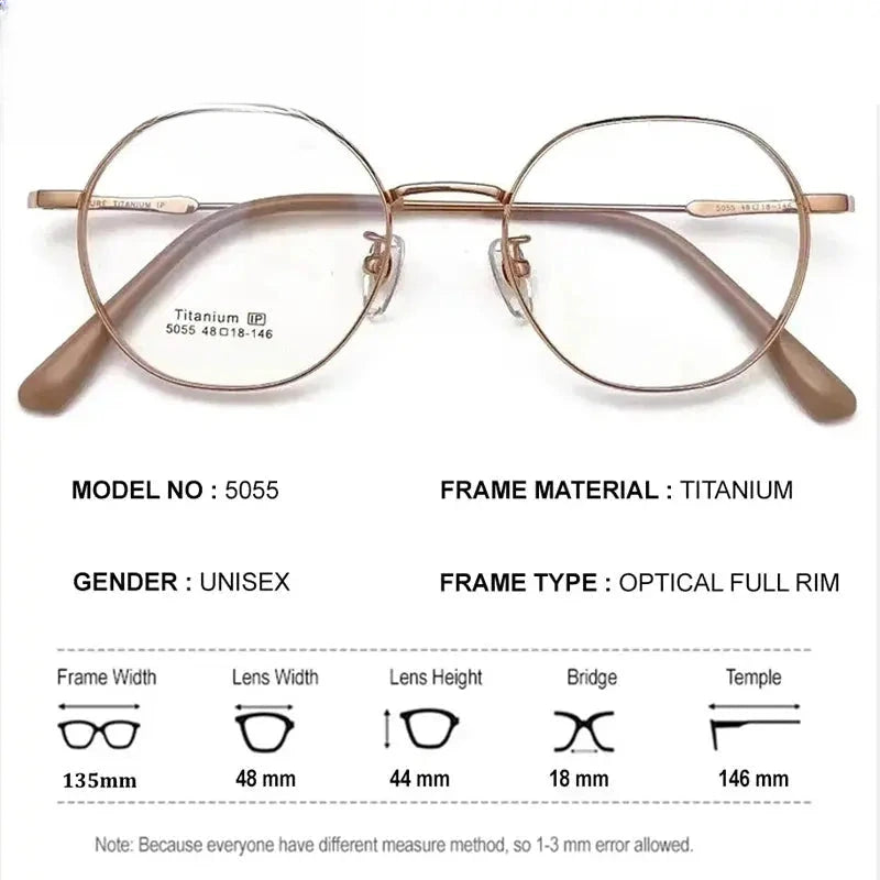 Unisex Oval Full Rim Titanium Prescription Glasses 505576 — view 2 | Rx Spectacle