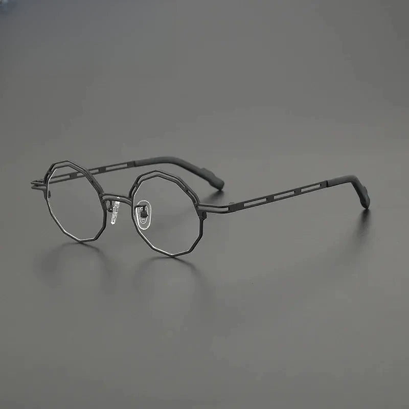 Women's Polygon Full Rim Titanium Prescription Glasses G85888 — view 8 | Rx Spectacle